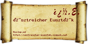 Ösztreicher Euszták névjegykártya